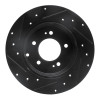 R1 05-20 Hyundai Azera Rear Right Drilled & Slotted Black Brake Rotor