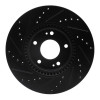 R1 05-24 Hyundai Tucson Front Right Drilled & Slotted Black Brake Rotor