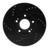 R1 03-13 Hyundai Elantra Front Right Drilled & Slotted Black Brake Rotor