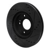 R1 03-13 Hyundai Tucson Front Left Drilled & Slotted Black Brake Rotor