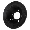 R1 01-10 Hyundai Tucson Rear Right Drilled & Slotted Black Brake Rotor