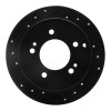 R1 01-10 Hyundai XG300 Rear Left Drilled & Slotted Black Brake Rotor