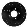 R1 01-10 Hyundai XG300 Rear Left Drilled & Slotted Black Brake Rotor