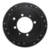 R1 91-93 Hyundai Sonata Rear Left Drilled & Slotted Black Brake Rotor