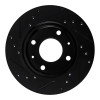 R1 89-98 Hyundai Sonata Front Right Drilled & Slotted Black Brake Rotor