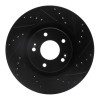 R1 11-25 Hyundai Tucson Front Right Drilled & Slotted Black Brake Rotor
