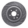 R1 2008-2025 Infiniti G37 Rear Right Drilled & Slotted Silver Brake Rotor