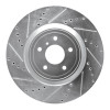 R1 2008-2025 Infiniti Q50 Front Left Drilled & Slotted Silver Brake Rotor