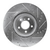 R1 2008-2025 Infiniti Q50 Front Left Drilled & Slotted Silver Brake Rotor
