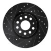 R1 2005-2025 Audi A3 Sportback E-Tron Front Left Drilled & Slotted Black Brake Rotor