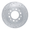R1 2022-2025 Lexus LX600 Rear Left Drilled & Slotted Silver Brake Rotor