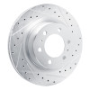 R1 2022-2025 Lexus LX600 Front Right Drilled & Slotted Silver Brake Rotor