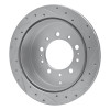 R1 2007-2022 Lexus LX570 Rear Left Drilled & Slotted Silver Brake Rotor