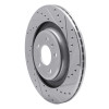 R1 2008-2025 Audi A6 Quattro Rear Right Drilled & Slotted Silver Brake Rotor