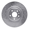 R1 2008-2025 Audi A7 Quattro Rear Left Drilled & Slotted Silver Brake Rotor