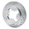 R1 1984-1986 Nissan 300ZX Front Left Drilled & Slotted Silver Brake Rotor