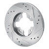 R1 1984-1986 Nissan 300ZX Front Left Drilled & Slotted Silver Brake Rotor