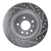 R1 2002-2010 Saab 9-5 Rear Left Drilled & Slotted Silver Brake Rotor