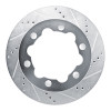 R1 2006-2025 American Coach Patriot Rear Right Drilled & Slotted Silver Brake Rotor