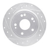 R1 2016-2025 Honda Accord Sedan Rear Left Drilled & Slotted Silver Brake Rotor