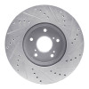 R1 2013-2025 Acura ADX Front Left Drilled & Slotted Silver Brake Rotor