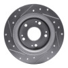 R1 2005-2022 Acura TSX Rear Right Drilled & Slotted Silver Brake Rotor