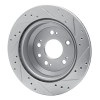 R1 2005-2012 Acura RL Rear Left Drilled & Slotted Silver Brake Rotor