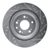 R1 2005-2012 Acura RL Rear Left Drilled & Slotted Silver Brake Rotor
