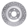 R1 2016-2025 Ford Bronco Sport Rear Right Drilled & Slotted Silver Brake Rotor