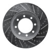 R1 2012-2025 Ford F-350 Super Duty 4WD Front Left Drilled & Slotted Silver Brake Rotor