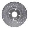 R1 1990-2003 Ford Escort Front Left Drilled & Slotted Silver Brake Rotor
