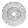R1 1984-1987 Pontiac Fiero Front Left Drilled & Slotted Silver Brake Rotor
