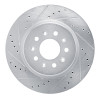 R1 2020-2025 Cadillac CT4 Rear Left Drilled & Slotted Silver Brake Rotor