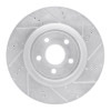 R1 2012-2025 Dodge Durango Front Right Drilled & Slotted Silver Brake Rotor