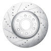 R1 2019-2025 Ram 1500 Front Left Drilled & Slotted Silver Brake Rotor