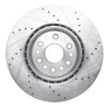 R1 2019-2025 Ram 1500 Front Left Drilled & Slotted Silver Brake Rotor