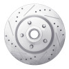 R1 1969-1973 Chrysler New Yorker Front Left Drilled & Slotted Silver Brake Rotor