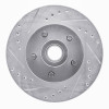 R1 1973-1989 Chrysler New Yorker Front Left Drilled & Slotted Silver Brake Rotor