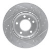 R1 2003-2008 BMW Z4 Rear Left Drilled & Slotted Silver Brake Rotor