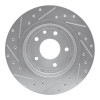 R1 1995-2006 Jaguar XJS Rear Right Drilled & Slotted Silver Brake Rotor
