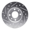 R1 2009-2019 Fiat 500 (Mexico) Rear Right Drilled & Slotted Silver Brake Rotor