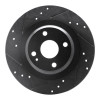 R1 2016-2025 Fiat 124 Spider Rear Left Drilled & Slotted Black Brake Rotor