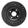 R1 2016-2025 Fiat 124 Spider Rear Left Drilled & Slotted Black Brake Rotor