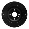 R1 2016-2025 Fiat 124 Spider Rear Right Drilled & Slotted Black Brake Rotor