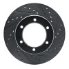 R1 1986-1995 Toyota 4Runner Front Right Drilled & Slotted Black Brake Rotor