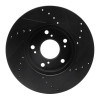R1 1998-2022 Acura CSX Front Left Drilled & Slotted Black Brake Rotor