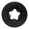 R1 2020-2025 Ford Transit-150 Front Right Drilled & Slotted Black Brake Rotor