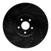 R1 2014-2019 Ford Focus Front Right Drilled & Slotted Black Brake Rotor