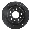 R1 2016-2025 Buick Envista Rear Left Drilled & Slotted Black Brake Rotor