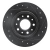 R1 2016-2025 Buick Envista Rear Left Drilled & Slotted Black Brake Rotor